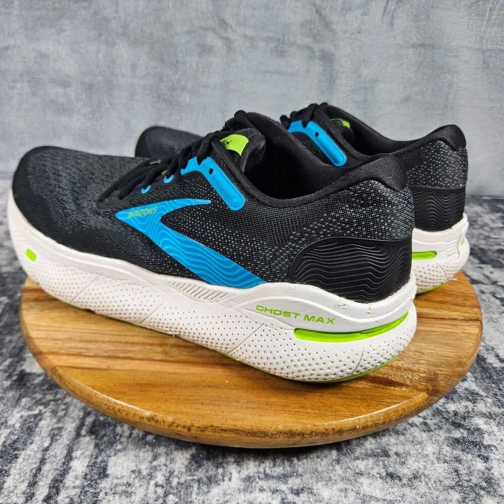 Brooks Ghost Max Shoes Mens 11.5 D Black Atomic Blue Athletic Running Sneakers
